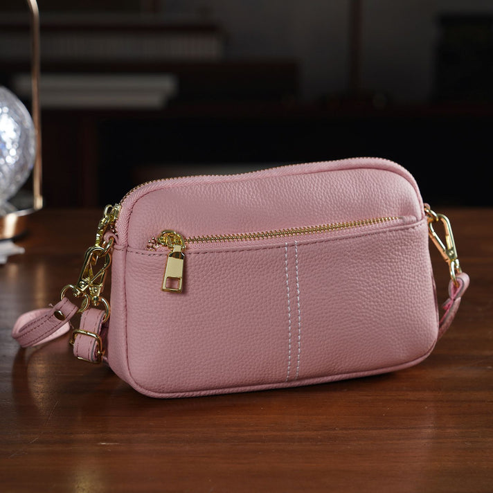 100% Genuine Leather Designer Minimalist Sling Shoulder Bag - Purple 8420512 2