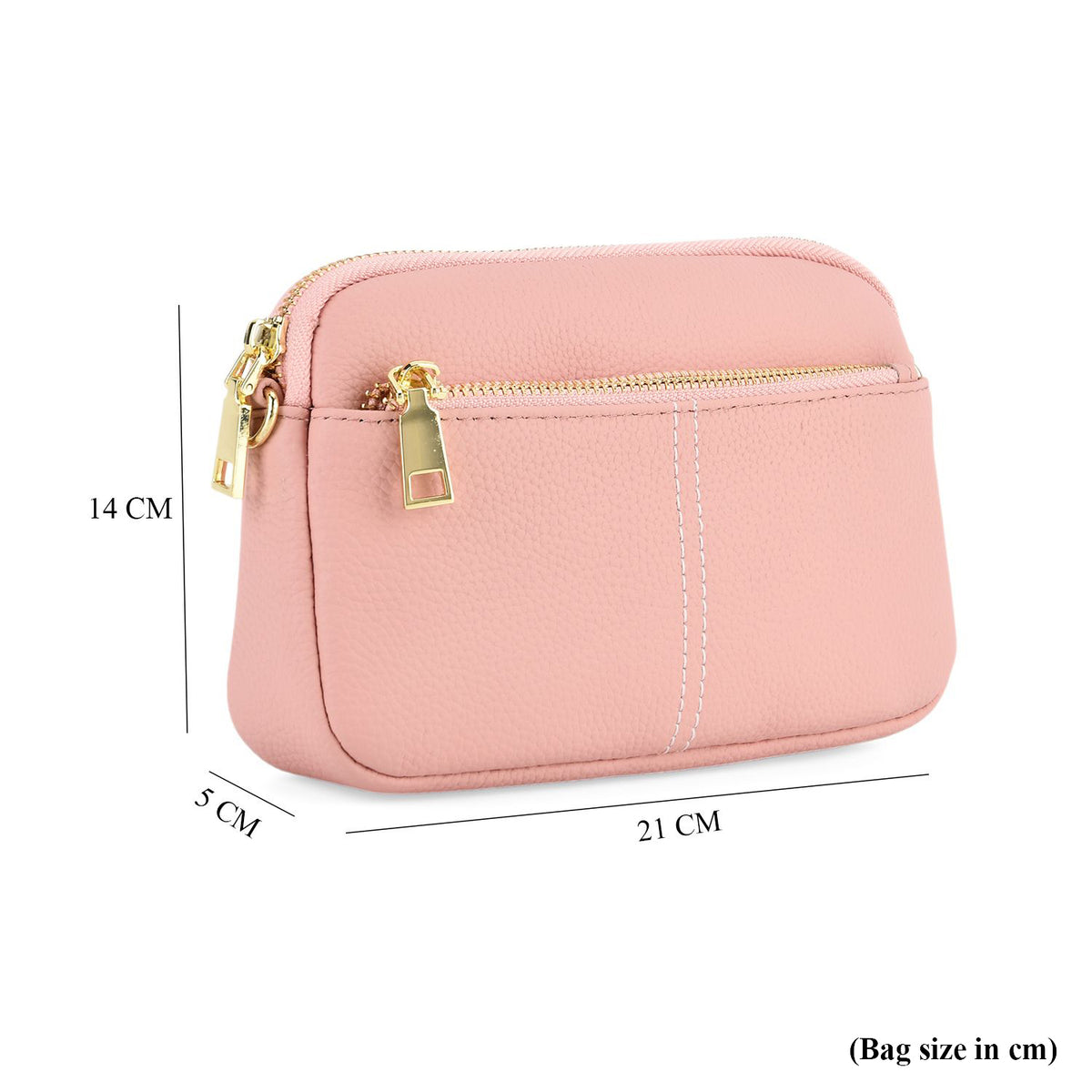 100% Genuine Leather Designer Minimalist Sling Shoulder Bag -  Pink 8420491 9