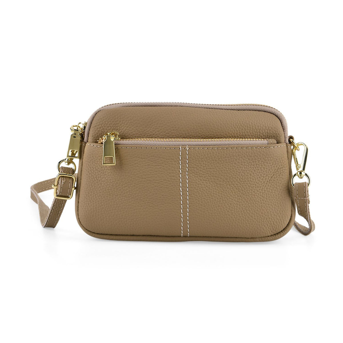 100% Genuine Leather Designer Minimalist Sling Shoulder Bag - Grey V32536058 0