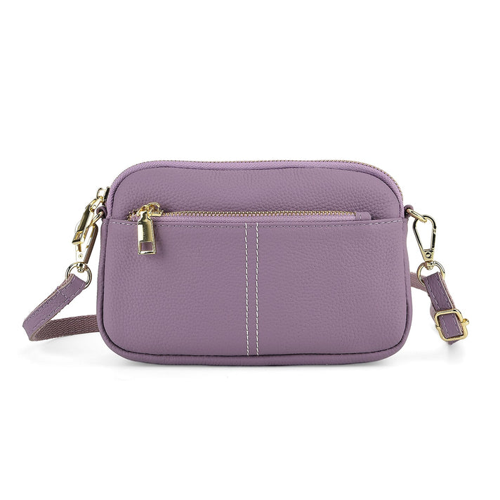 100% Genuine Leather Designer Minimalist Sling Shoulder Bag - Purple 8420512 1