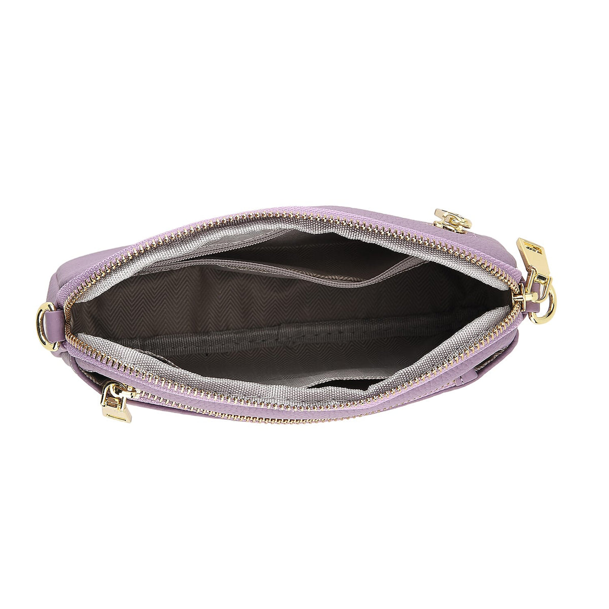 100% Genuine Leather Designer Minimalist Sling Shoulder Bag - Purple 8420512 7
