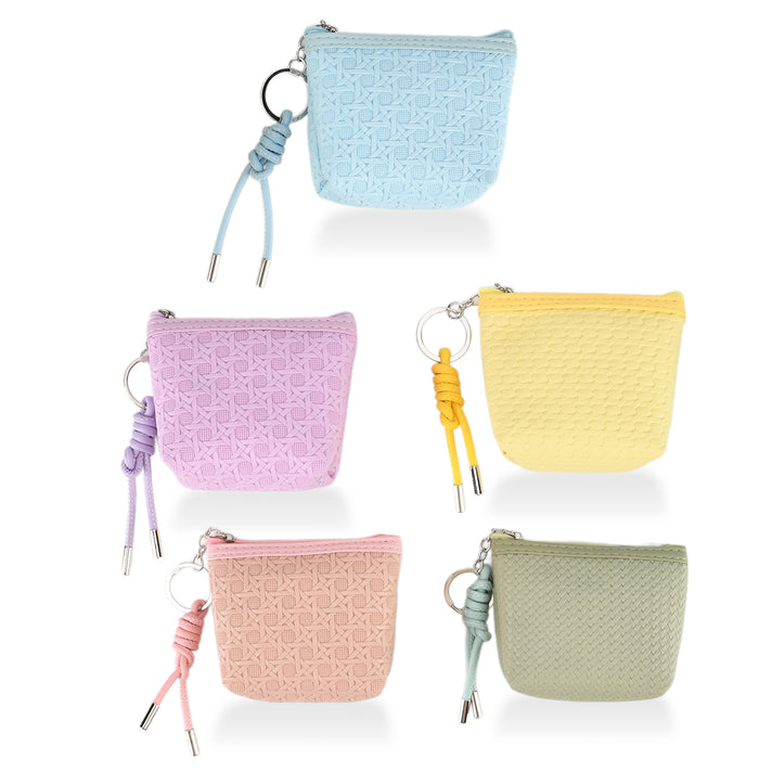 Set of 5 Mini Pouches (10 x 9 x 3.5cm) - Purple, Blue, Green, Yellow, &amp; Pink 8420758 1