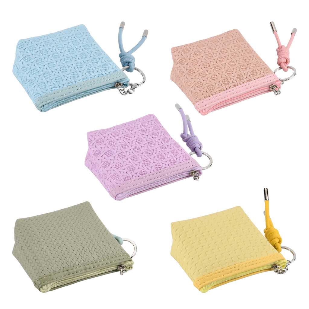 Set of 5 Mini Pouches (10 x 9 x 3.5cm) - Purple, Blue, Green, Yellow, & Pink_8420758_2