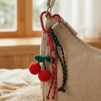 Set of 2 Crochet Fruit Charms Keychain - Red & Green_8420762_2