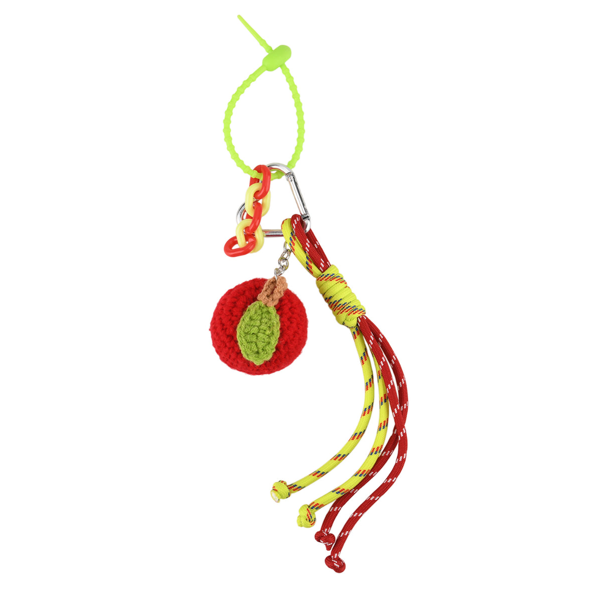 Set of 2 Crochet Fruit Charms Keychain - Orange &amp; Red V32515571 5