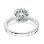 D'Joy AAA Gemfields Zambian Emerald & Lab Grown Diamond Halo Ring in Rhodium Overlay Sterling Silver_8420893_4