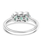 D'Joy AAA Gemfields Zambian Emerald & Lab Grown Diamond Trilogy Ring in Rhodium Overlay Sterling Silver_8420938_4