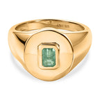 D'Joy - AAA Zambian Emerald SIGNET Ring in 18K Vermeil Sterling Silver._8420967