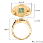 D'Joy - AAA Zambian Emerald SIGNET Ring in 18K Vermeil Sterling Silver._8420967_5