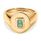 D'Joy - AAA Zambian Emerald SIGNET Ring in 18K Vermeil Sterling Silver._8420968