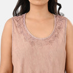 La Marey Ombre Tie Dye Umbrella Dress with Embroidered Neck & Hem (One Size, 10-22) - Chocolate_8420970_5