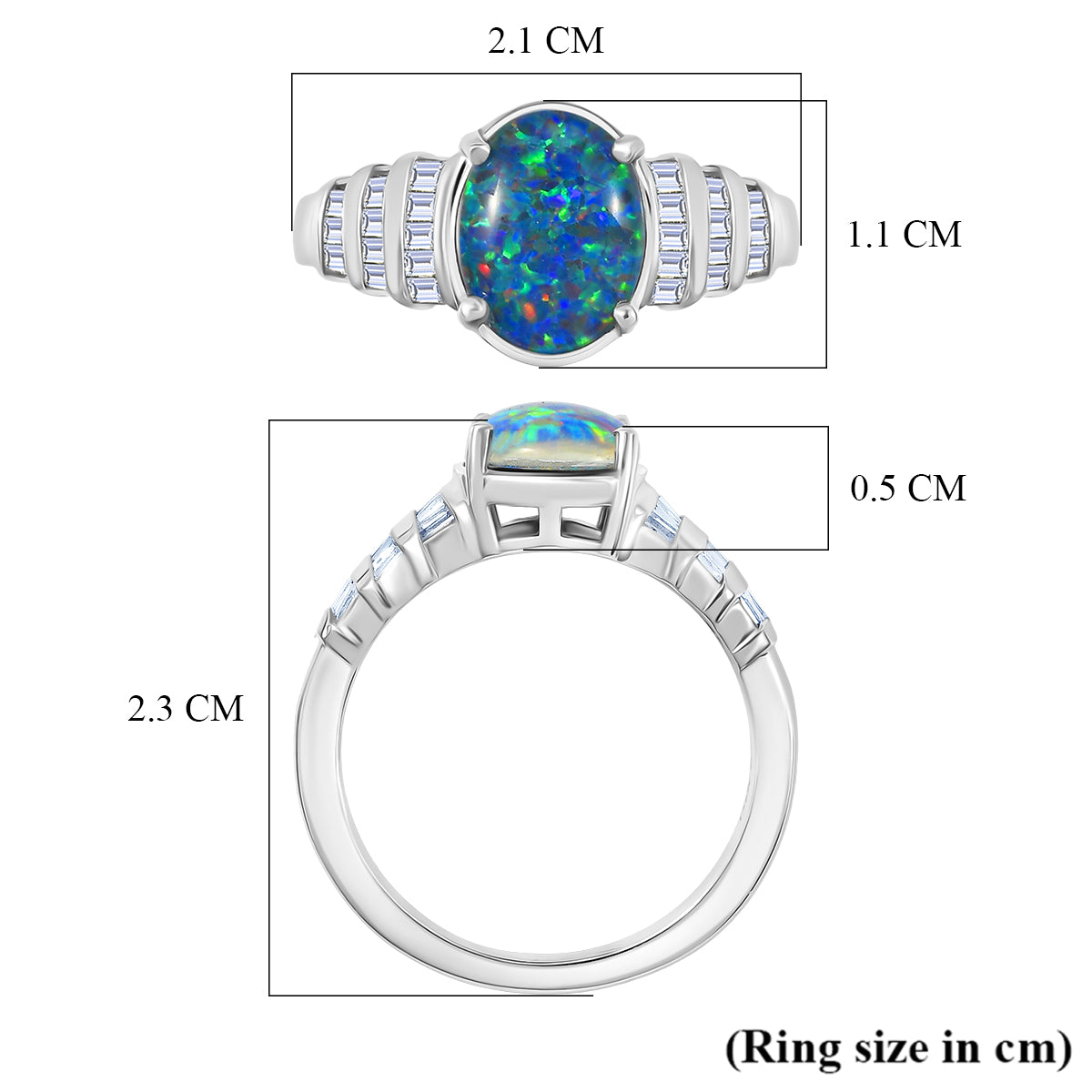 Close Out Deal- D'Joy Australian Boulder Opal and Moissanite Ring in Rhodium Overlay Sterling Silver 1.68 Ct. V32513071 6