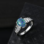 Close Out Deal- D'Joy Australian Boulder Opal and Moissanite Ring in Rhodium Overlay Sterling Silver 1.68 Ct._8421093_2