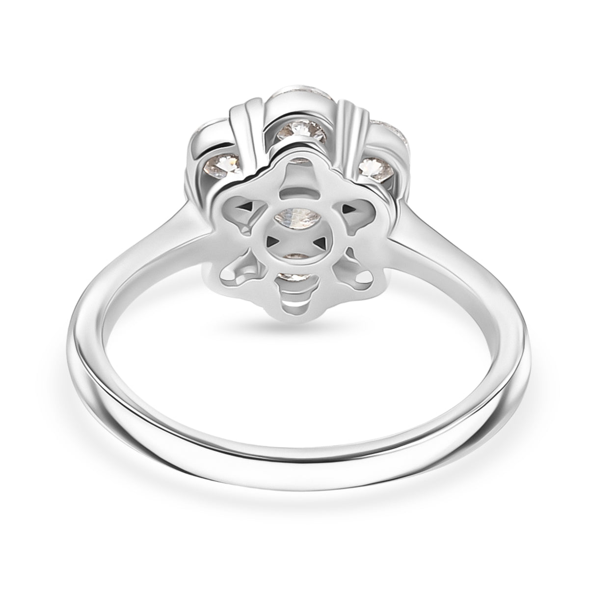 D'Joy Moissanite Floral Ring in Yellow Gold Plated and Platinum Overlay Sterling Silver 1.28 Ct. V32519954 5