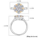 D'Joy Moissanite Floral Ring in Yellow Gold Plated and Platinum Overlay Sterling Silver 1.28 Ct._8421714_5