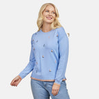 Mudflower Boat And Anchor Embroidery Jumper (Size 10) - Blue_8421840