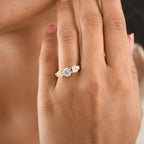 D'Joy Moissanite 3 Stone Ring in Yellow Gold Plated Sterling Silver 1.71 Ct._8421890_2