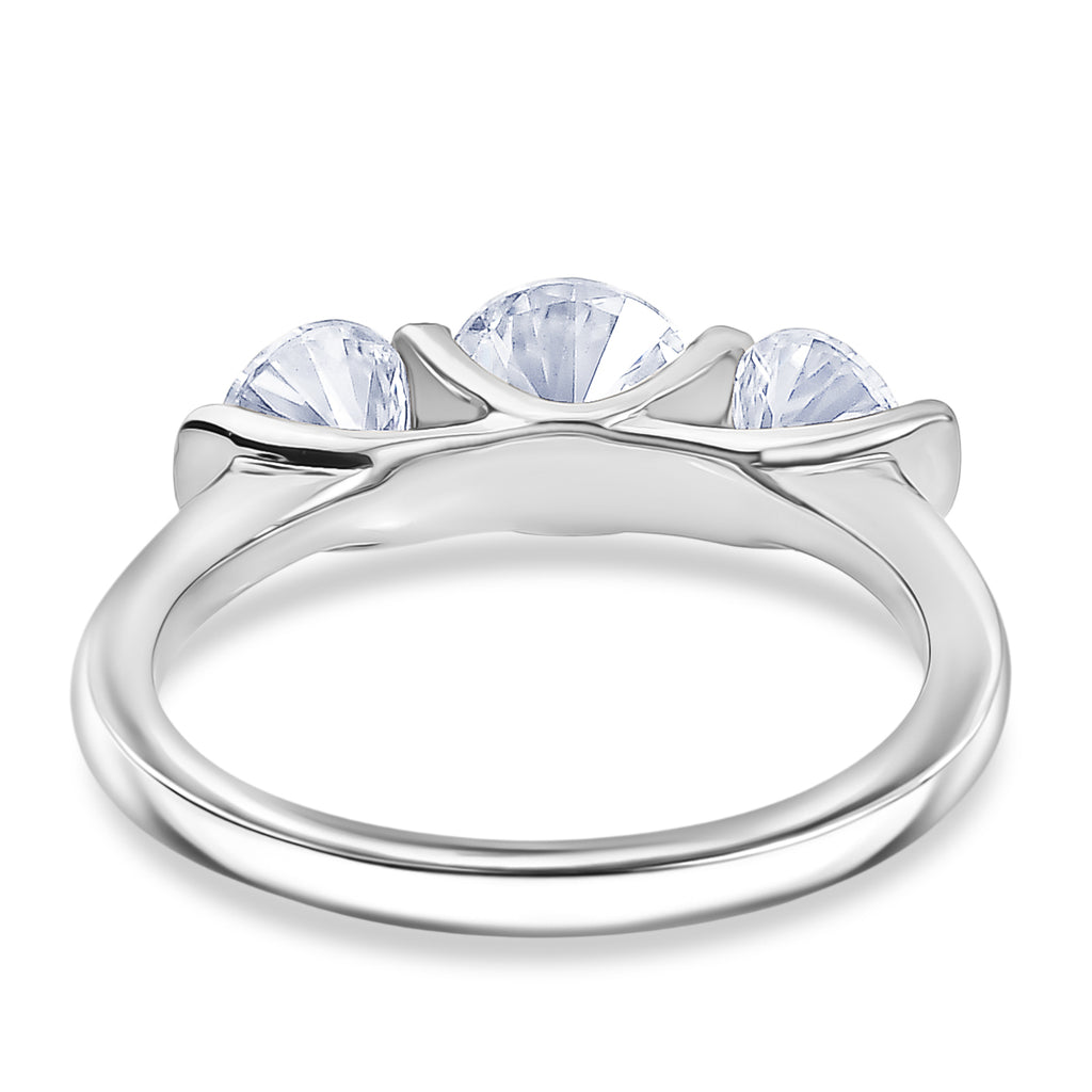 D'Joy Moissanite Trilogy Ring in Platinum Overlay Sterling Silver 1.71 Ct._8421898_4