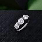 D'Joy Moissanite Trilogy Ring in Platinum Overlay Sterling Silver 1.71 Ct._8421901_2