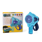 57-Hole Automatic Bubble Blaster - Blue Rechargeable Space Jet Machine with 3.7V Battery & 150ml Solution_8422001