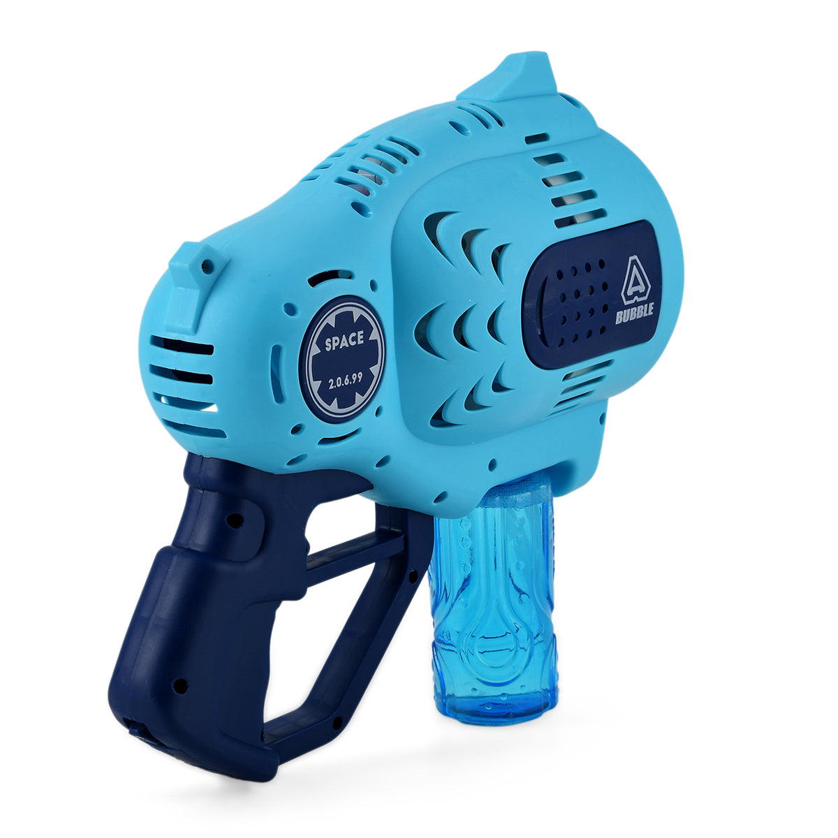 57-Hole Automatic Bubble Blaster - Blue Rechargeable Space Jet Machine with 3.7V Battery &amp; 150ml Solution V32512413 4