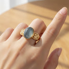 D'Joy Natural Olmec Jadeite Ring in Yellow Gold Plated Sterling Silver 7.20 Ct._8422027_1