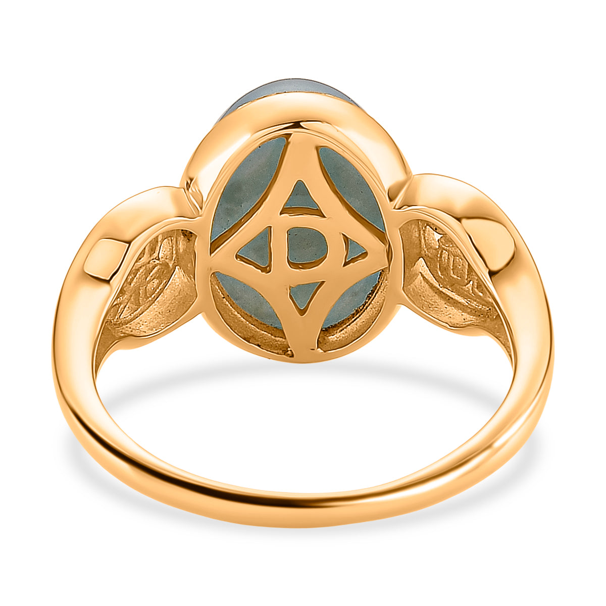 D'Joy Natural Jadeite Solitaire Ring in Yellow Gold Plated Sterling Silver 7.20 Ct. V32514038 5