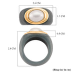 D'Joy White Mabe Pearl & Natural Jadeite Band Ring in Yellow Gold Plated Sterling Silver 38.80 Ct._8422050_5