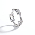 Luxuriant - SI-G/H Lab Grown Diamond Link Band Ring in Rhodium Overlay Sterling Silver_8422299_3