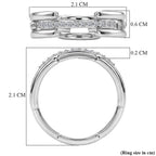 Luxuriant - SI-G/H Lab Grown Diamond Link Band Ring in Rhodium Overlay Sterling Silver_8422301_6