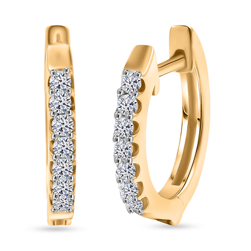 Luxuriant - Lab Grown Diamond (SI-G-H) Half Hoop Earring in Yellow Gold Plated Sterling Silver