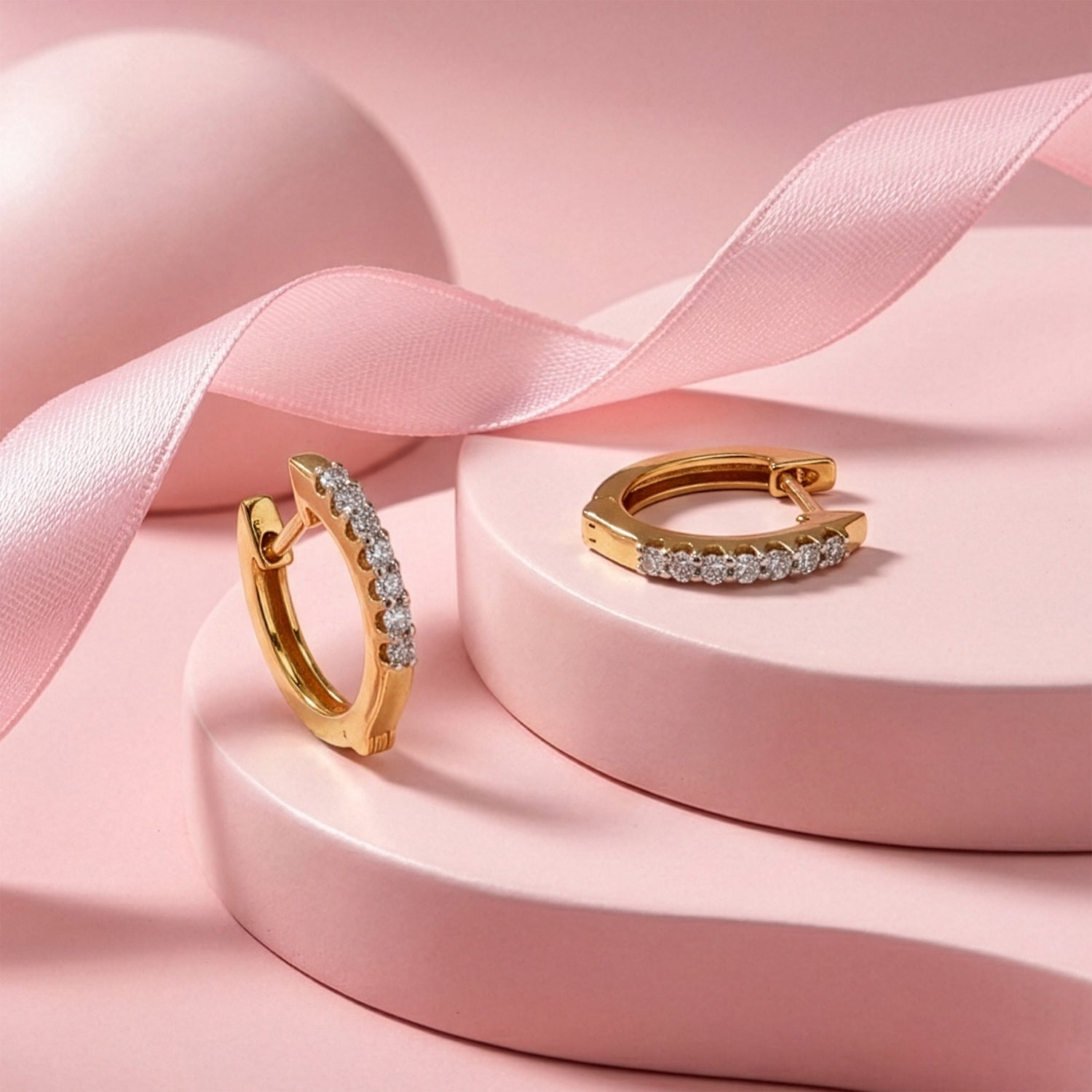 LUXURIANT Lab Grown Diamond Full Hoop Earring in Yellow Gold Plated Sterling Silver (SI-G-H) 8422339 2