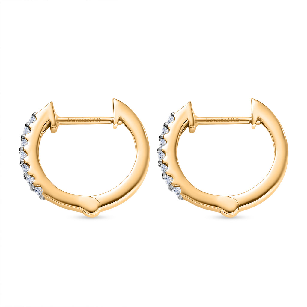 Luxuriant - Lab Grown Diamond (SI/G-H) Half Hoop Earring in Yellow Gold Plated Sterling Silver_8422339_3
