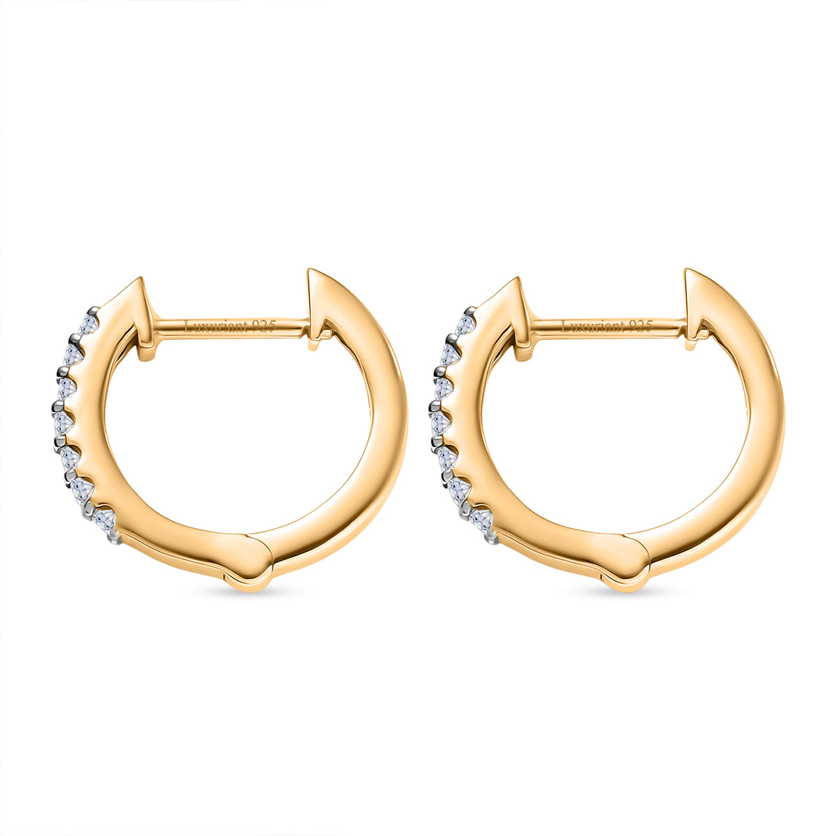 LUXURIANT Lab Grown Diamond Full Hoop Earring in Yellow Gold Plated Sterling Silver (SI-G-H) 8422339 4