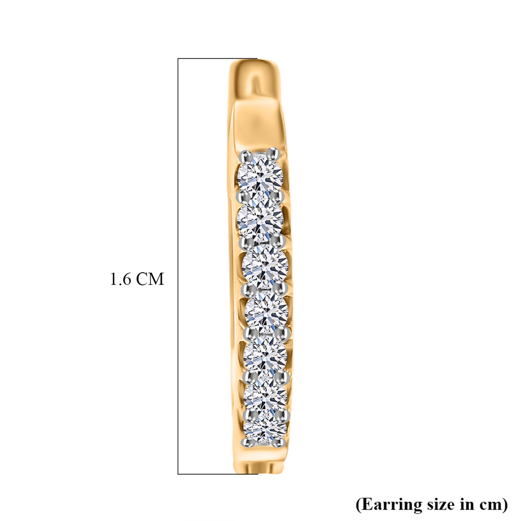 Luxuriant - Lab Grown Diamond (SI/G-H) Half Hoop Earring in Yellow Gold Plated Sterling Silver_8422339_4