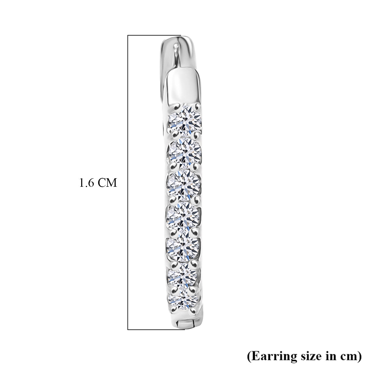 LUXURIANT Lab Grown Diamond Full Hoop Earring in Rhodium Overlay Sterling Silver (SI-G-H) 8422340 6