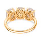 D'Joy Natural White Jade Trilogy Ring in Yellow Gold Plated Sterling Silver 5.00 Ct._8422475_4