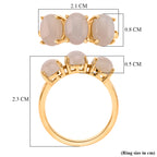 D'Joy Natural White Jade Trilogy Ring in Yellow Gold Plated Sterling Silver 5.00 Ct._8422475_5