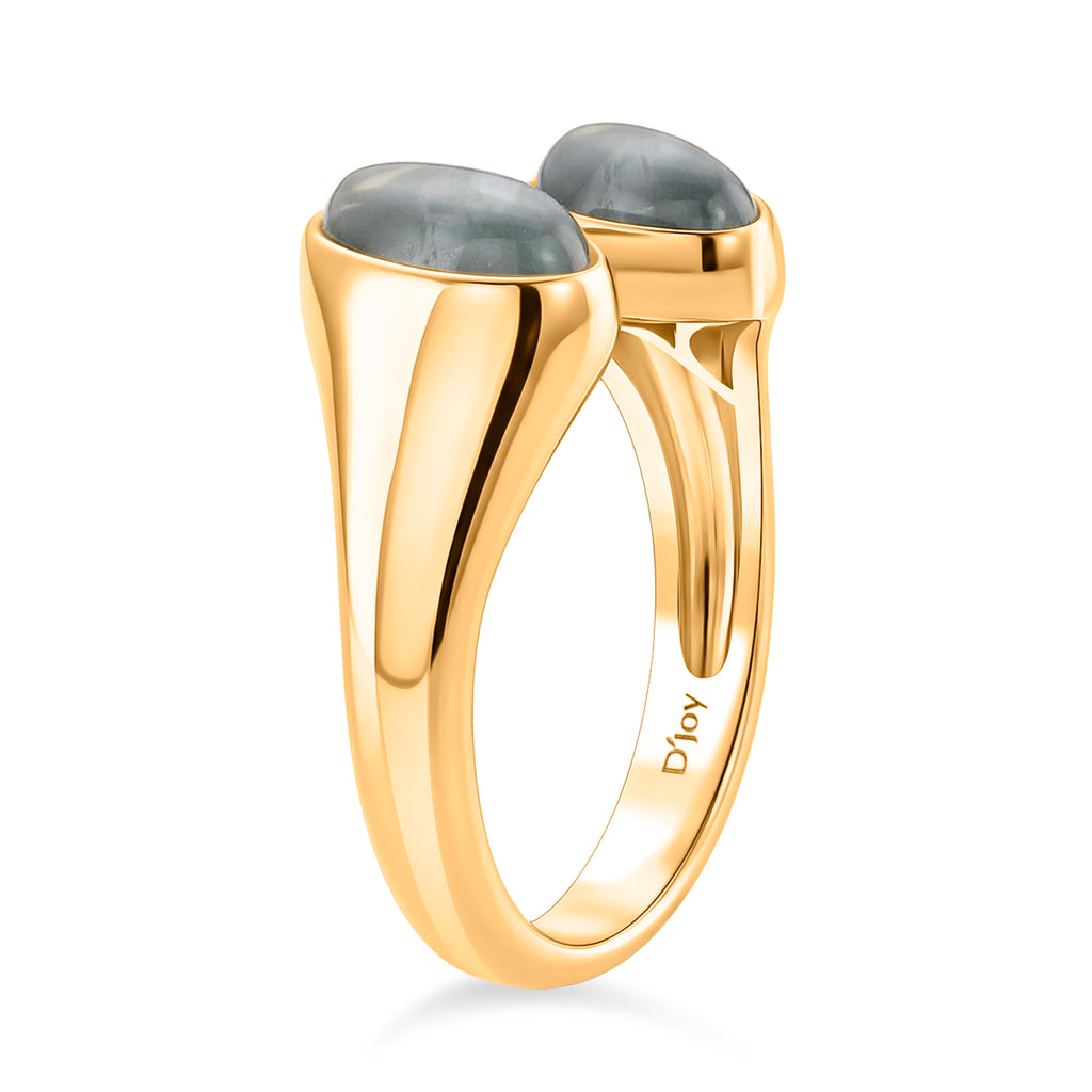 D'Joy Natural Olmec Jadeite Bypass Ring in Yellow Gold Plated Sterling Silver 3.80 Ct._8422501_3