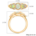 D'Joy Faceted Ethiopian Opal & White Zircon 5 Stone Ring in Yellow Gold Plated Sterling Silver 0.95 Ct._8422536_5