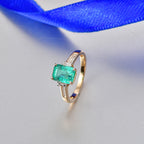 9K Yellow Gold AAA Gemfields Zambian Emerald & Natural White Diamond Ring 1.72 Ct._8422558_2