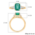 9K Yellow Gold AAA Gemfields Zambian Emerald & Natural White Diamond Ring 1.72 Ct._8422558_5