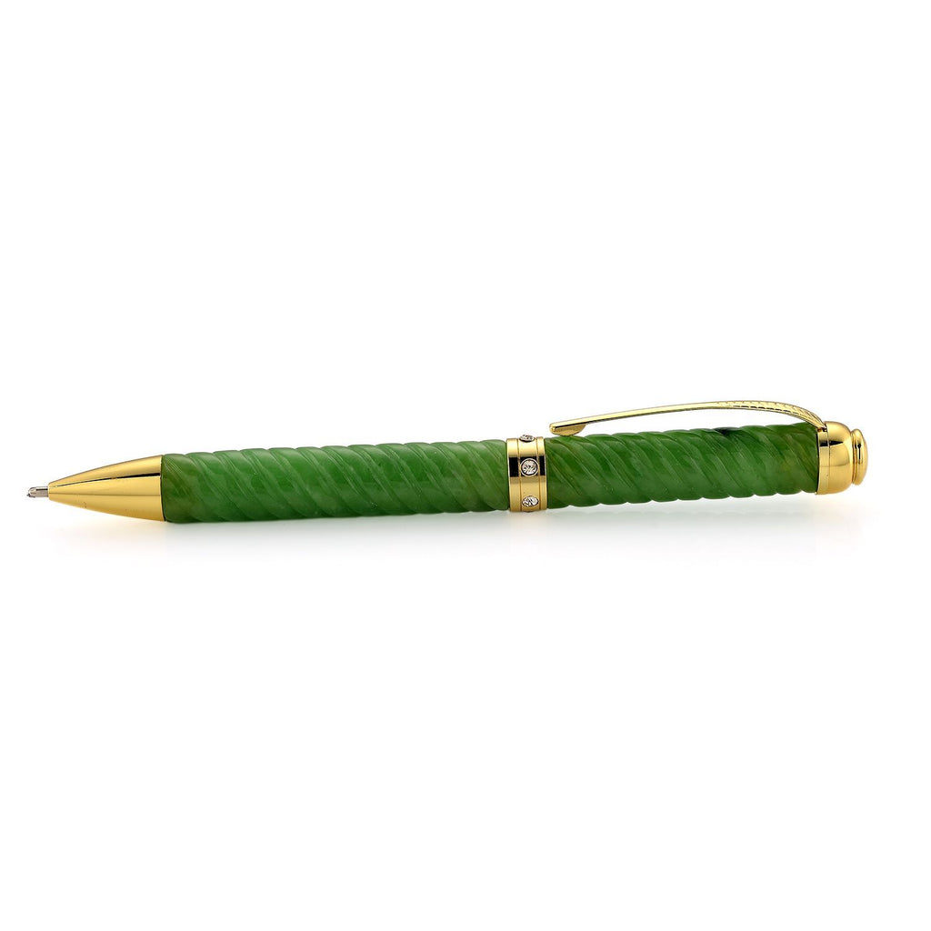Enhanced Green Jade & White Crystal Ballpoint Pen_8422664_3