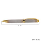 Natural White Jadeite & White Crystal Ballpoint Pen_8422667_5