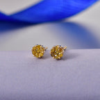 D'Joy Yellow Diamond Stud Push Back Earring in 18K Vermeil Yellow Gold Plated Sterling Silver_8422699_2