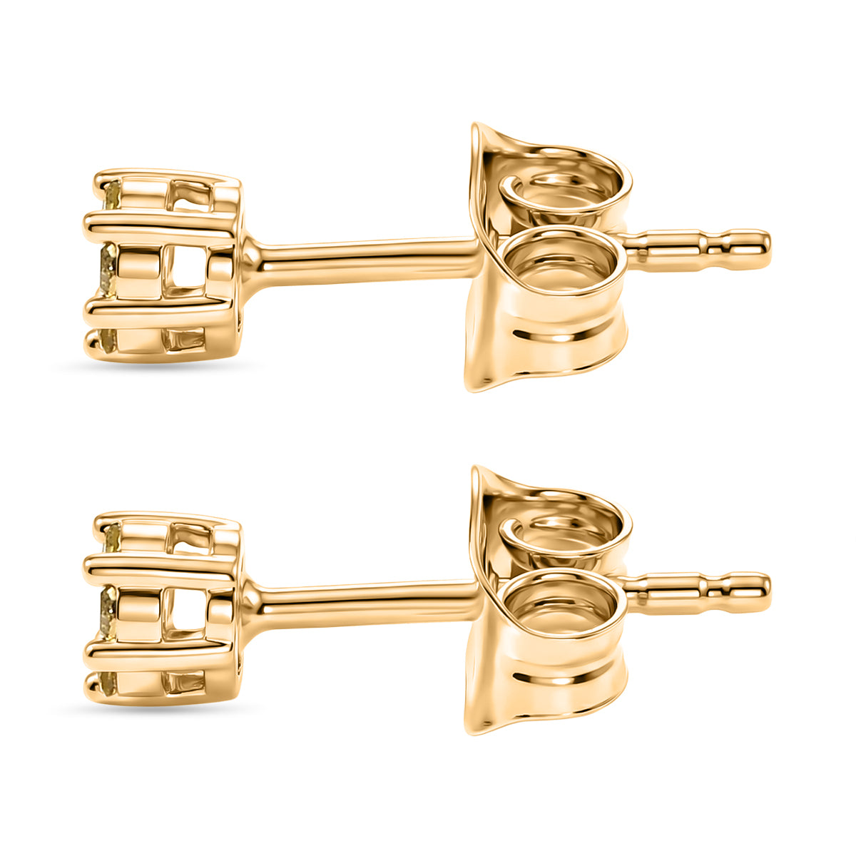 D'Joy Yellow Diamond Stud Push Back Earring in 18K Vermeil Yellow Gold Plated Sterling Silver 8422699 4