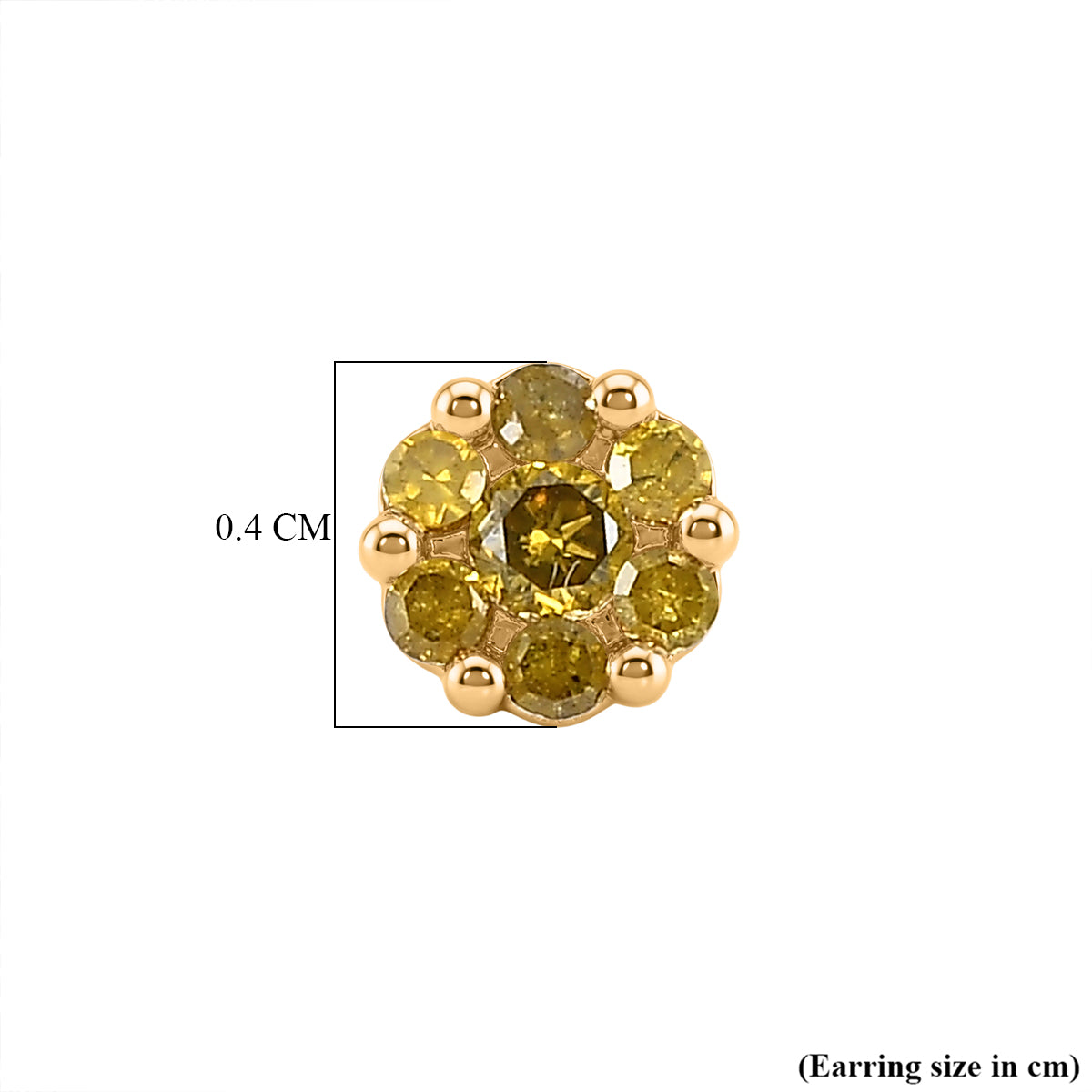 D'Joy Yellow Diamond Stud Push Back Earring in 18K Vermeil Yellow Gold Plated Sterling Silver 8422699 5