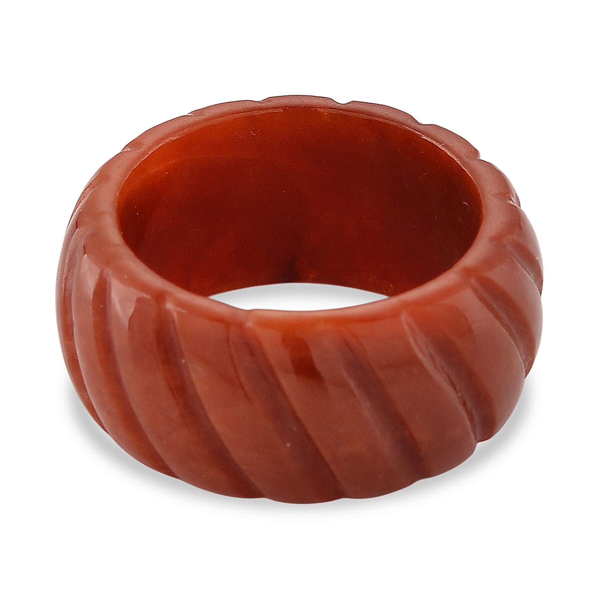 Enhanced Red Jade Textured Band Ring 33.00 Ct. V32567579 4