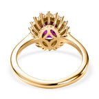 D'Joy Natural Royal Ember Garnet & Moissanite Sunburst Ring in 18K Vermeil Yellow Gold Plated Sterling Silver 1.71 Ct._8422986_4