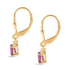 D'Joy Natural Radiant Ember Garnet & White Zircon Solitaire Earring with Lever Back in Yellow Gold Plated Sterling Silver 1.20 Ct._8423016_3